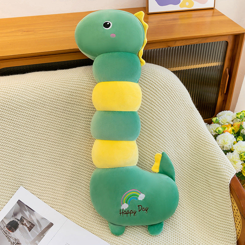 Long Dinosaur Plush Pillow Cute Soft Stuffed Animal Comfort Toy For Girls and Boys