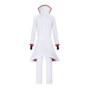 Adult Lucifer Cosplay Costume Mens Fancy Lucifer Morningstar Outfit with Gloves White Hat for Dress Up Party