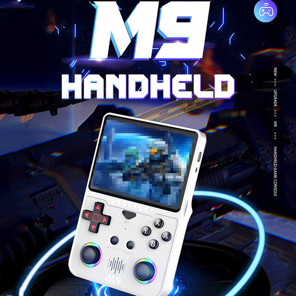 M9 Retro Handheld Game Console 128G SD Card Game Console with 18000+ Games and Dual 3D Joysticks For Gamers