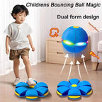 2in1 Magic Ball with 6 Light Music Transforming Flying Saucer Outdoor Indoor Interaction Toy