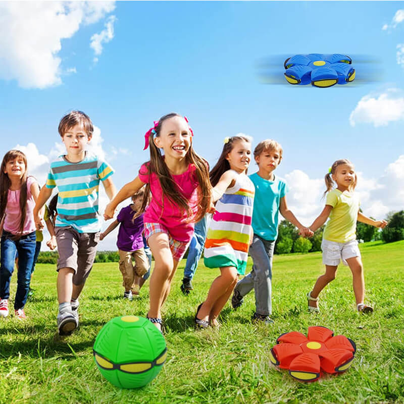 2in1 Magic Ball with 6 Light Music Transforming Flying Saucer Outdoor Indoor Interaction Toy