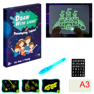 Magic Luminous Drawing Board Glow in Dark with Light Painting Board Educational Toy