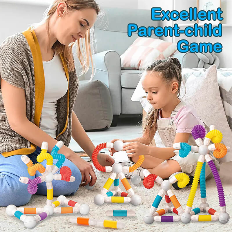 66pcs Magnetic Building Blocks Set DIY Educational Toy with Flexible Rods and Balls