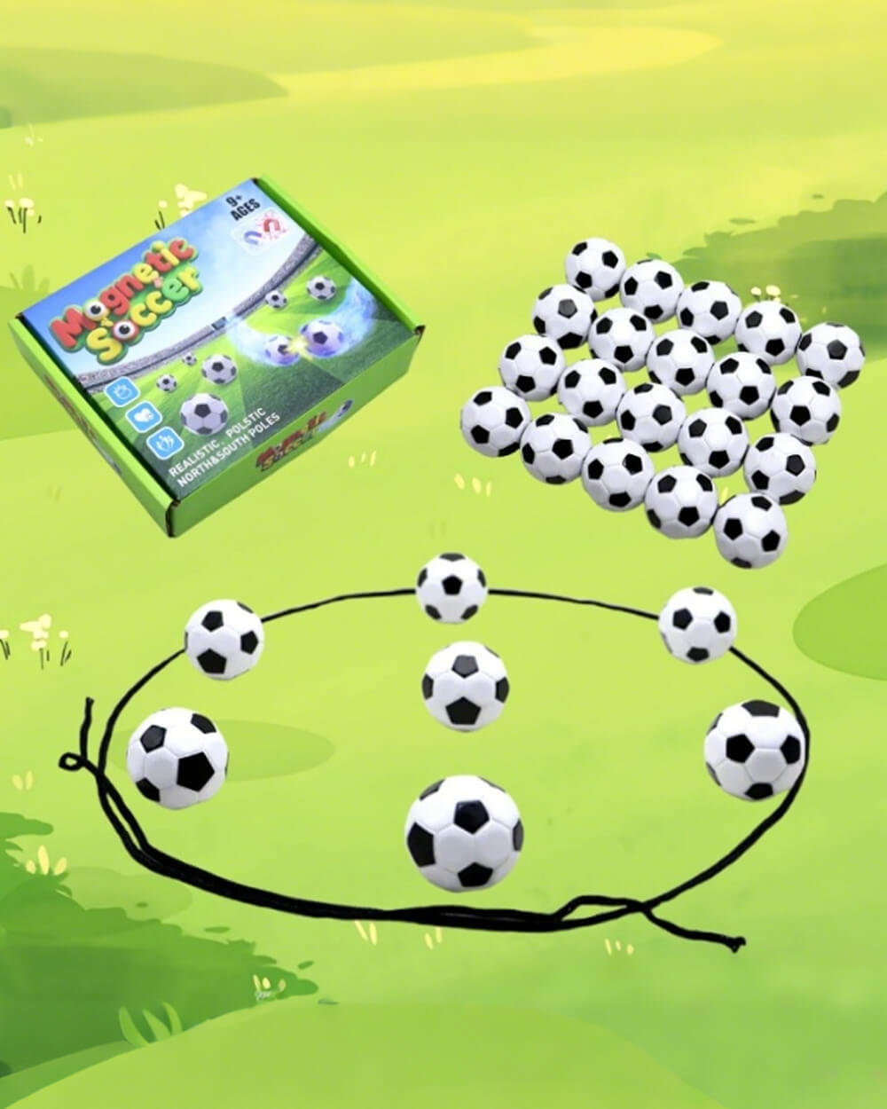 Magnetic Soccer Game Safe Mini Soccer Balls Set Indoor Outdoor Family Fun Interactive Toy for Kids aged 3+