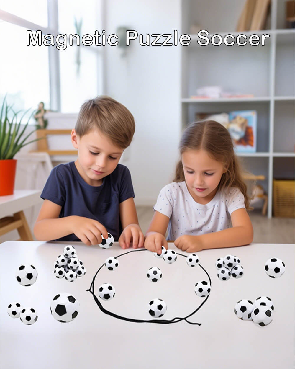 Magnetic Soccer Game Safe Mini Soccer Balls Set Indoor Outdoor Family Fun Interactive Toy for Kids aged 3+