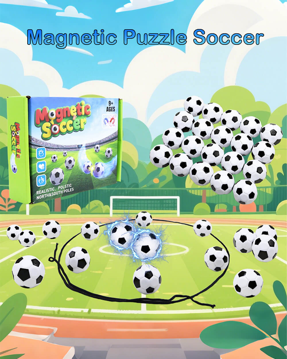 Magnetic Soccer Game Safe Mini Soccer Balls Set Indoor Outdoor Family Fun Interactive Toy for Kids aged 3+