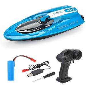 2.4G Remote Control Boat Twin Turbojet Speedboat Waterproof Racing Boat With Light For Kids