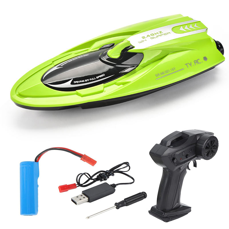 2.4G Remote Control Boat Twin Turbojet Speedboat Waterproof Racing Boat With Light For Kids