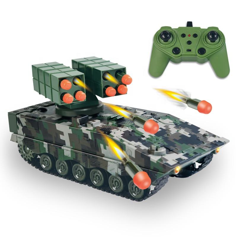 11CH Remote Control Tank 2.4G Battle Soft Bullet Tank Missile Vehicle Electric Armored Tank Toy