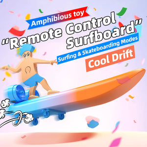 2-IN-1 Remote Control Boat 2.4G RC Surfer Water Surfboard Land Drift Scooter Toys