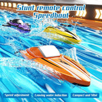 Kids Remote Control Boat 2.4G RC Rolling Stunt Boat Two Speeds Adjustable Speedboat