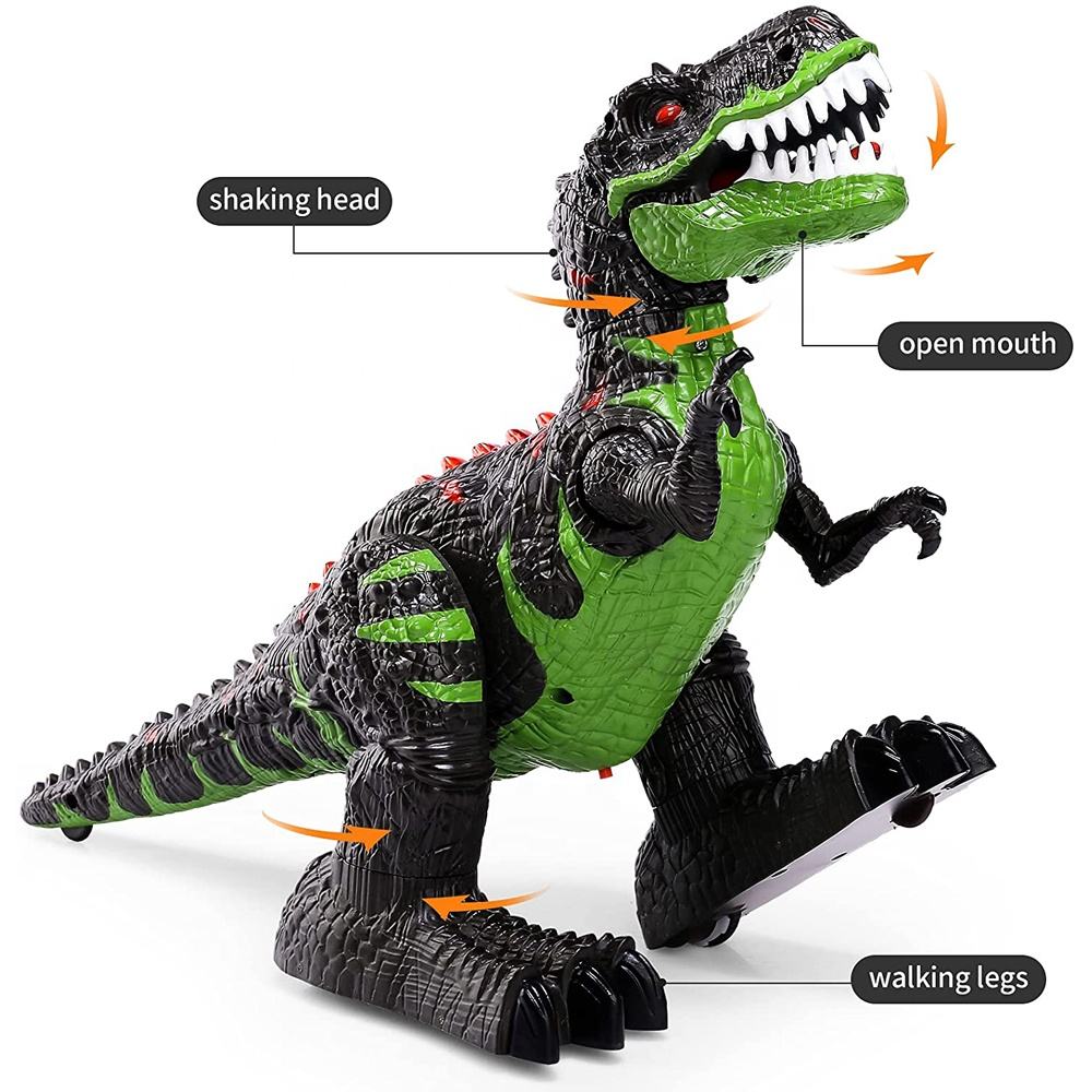 2.4G RC Dinosaur 360° Rotation Spray T-Rex with LED Light Up Realistic Dinosaur Toys