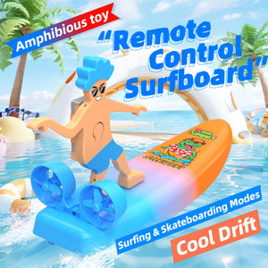 2-IN-1 Remote Control Boat 2.4G RC Surfer Water Surfboard Land Drift Scooter Toys