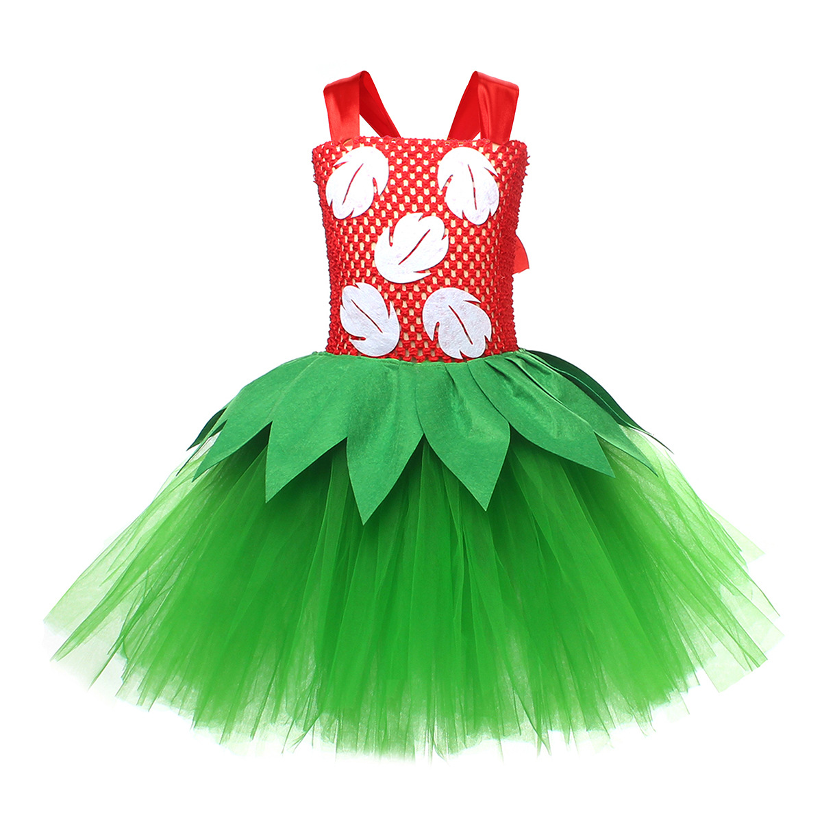 Girls Lilo Costume Pelekai Ball Gown Dress with Headband and Accessories for Halloween Cosplay