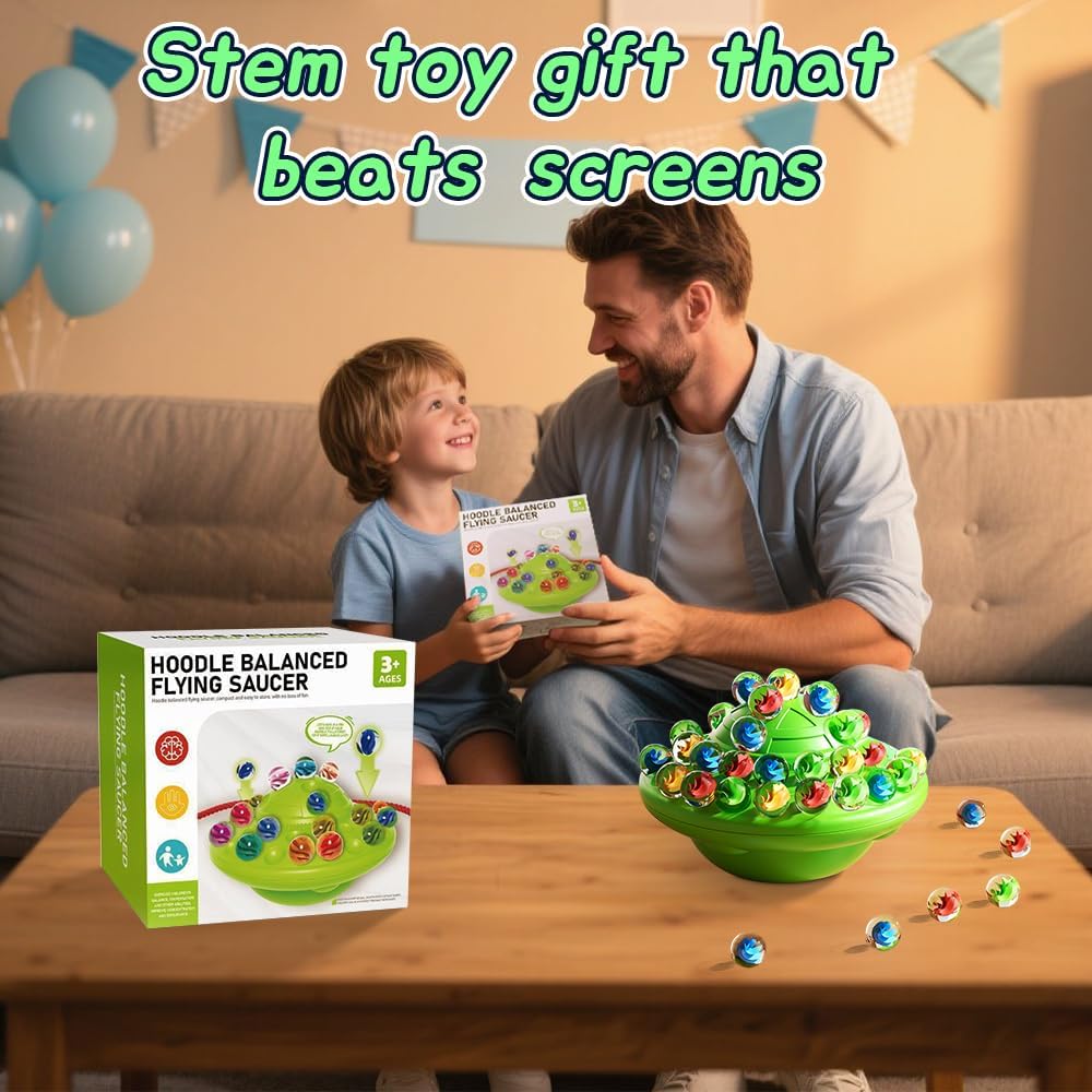 Marble Balancing Game with 60 Glass Marbles Storage Base Balancing Beads Family Fun Game for Kids & Adults