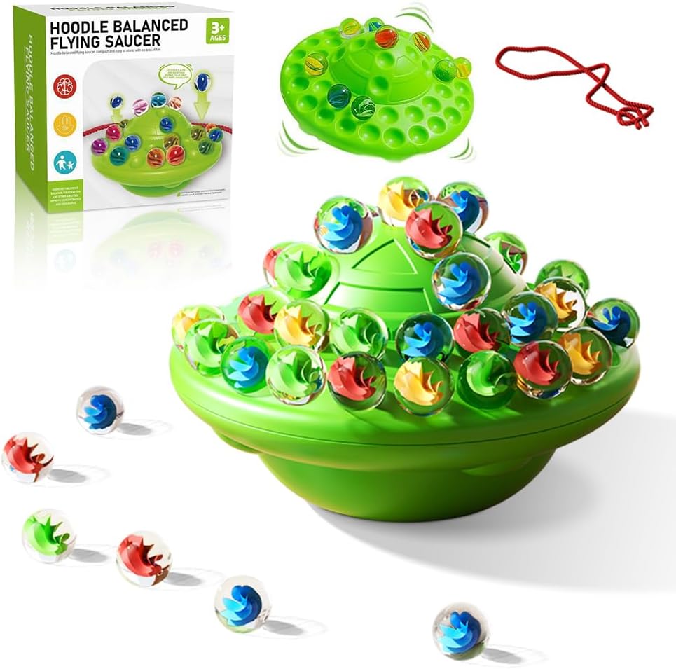 Marble Balancing Game with 60 Glass Marbles Storage Base Balancing Beads Family Fun Game for Kids & Adults