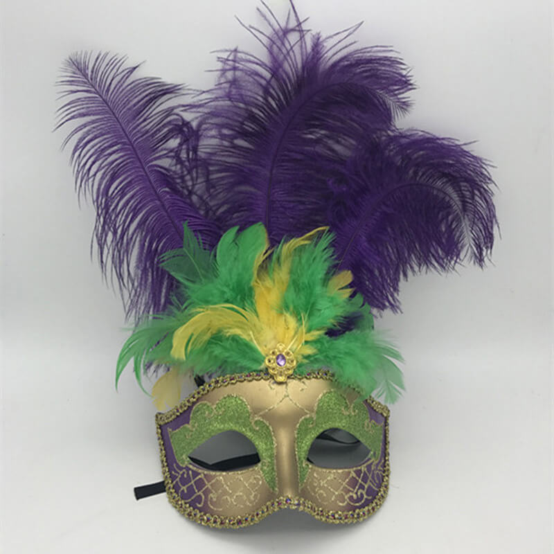 Mardigra Mask Unisex Carnival Party Mask in a Mix of Purple, Gold and Green Colors