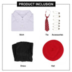 Matilda Wormwood Costume Hortensia Musical School Uniform Cosplay Dress Full Set for Kids Adults