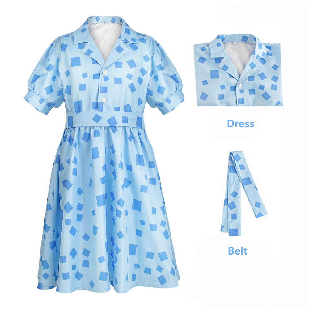 Kids Matilda Wormwood Costume Blue Dress Girls Halloween Cosplay Outfit