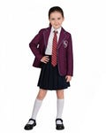 Musical Theater School Uniform Burgundy Blazer Pleated Skirt Shirt and Tie for Bookworm Fans