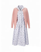 Musical Theater Teacher Costume Pink Cardigan and Floral Dress 2pcs Set for World Book Day