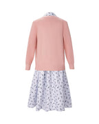 Musical Theater Teacher Costume Pink Cardigan and Floral Dress 2pcs Set for World Book Day