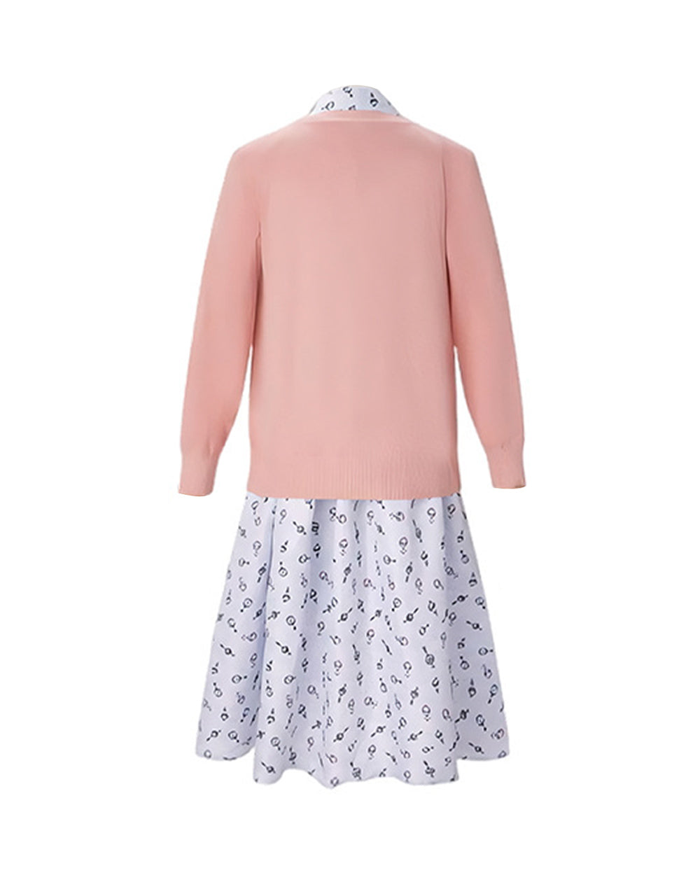 Musical Theater Teacher Costume Pink Cardigan and Floral Dress 2pcs Set for World Book Day