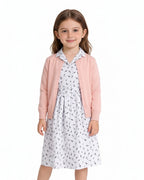 Musical Theater Teacher Costume Pink Cardigan and Floral Dress 2pcs Set for World Book Day
