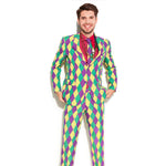 Men's Mardigra Outfit Fat Tuesday Carnival Party Tops Pants Vest and Accessories Suit Party Costume