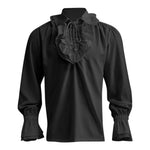 Mens Medieval Clothing Ruffle Pirate Shirt Steampunk Victorian Western Cowboy Costume