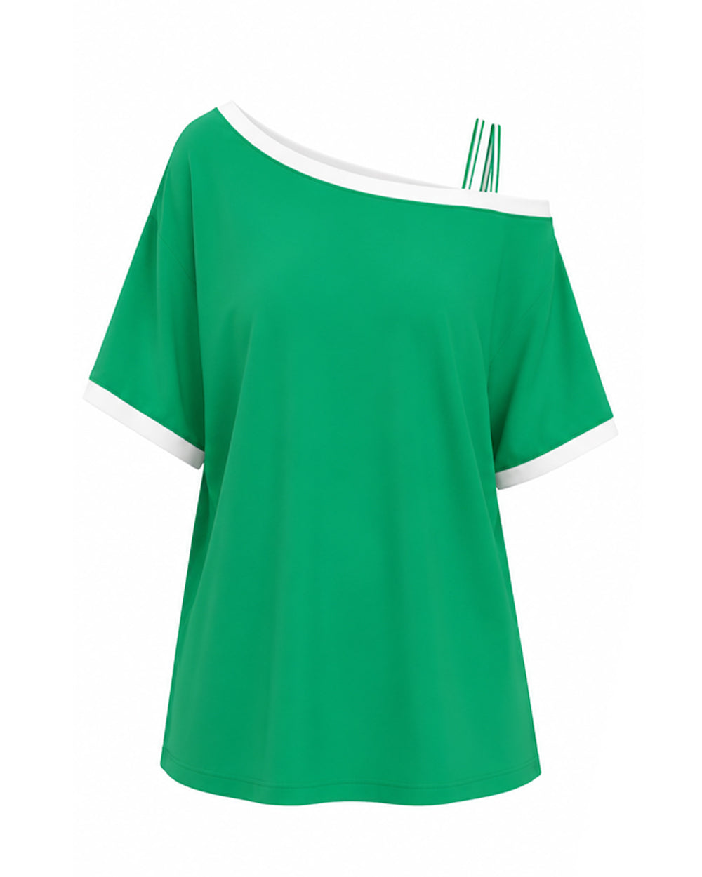 Women's Mexico Jersey Green One Shoulder Strappy Shirt for Sports Game Day Party