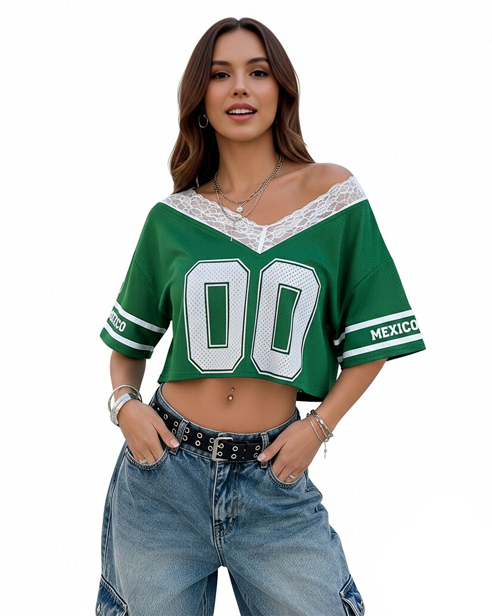 Mexico Female Jersey 2026 Mexico Soccer Jersey for Women Streetwear Crop Shirt
