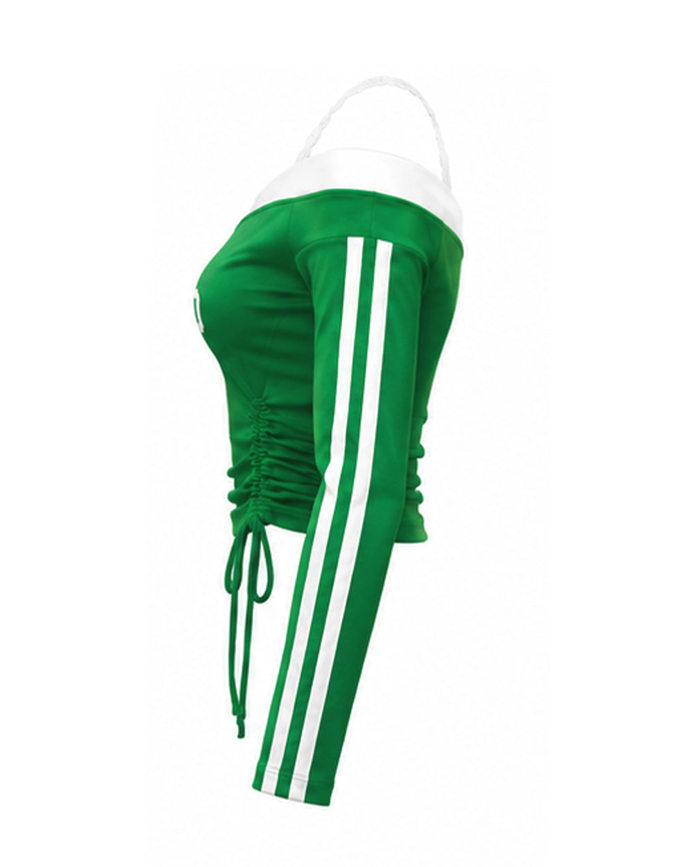 Mexico Womens Shirt Green Soccer Jersey Lace Strap Off Shoulder Ruched Tee for Sports Bar Game Night