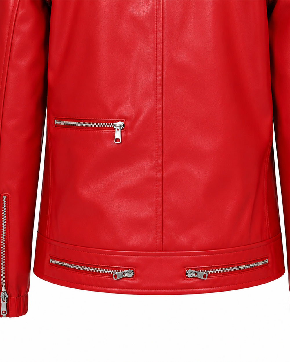 King of Pop Costume Red PU Leather Dance Star Jacket Retro 80s Tops for Kids Adults Cosplay Carnival