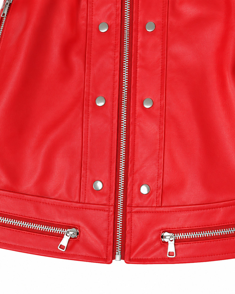 King of Pop Costume Red PU Leather Dance Star Jacket Retro 80s Tops for Kids Adults Cosplay Carnival