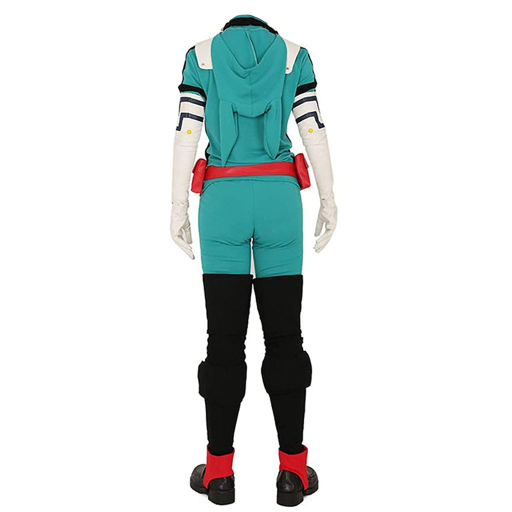 Adult Deku Cosplay Costume Izuku Green Combat Suit with Accessories for Halloween Party