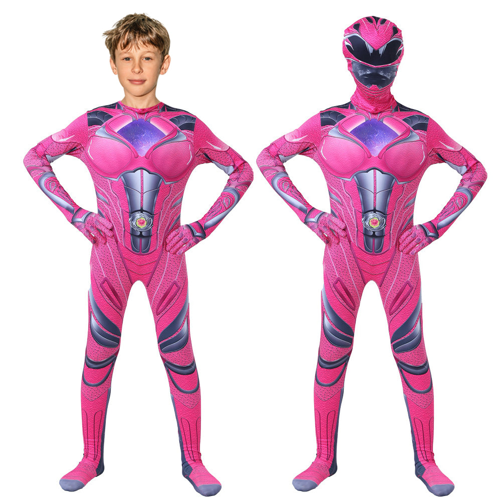 Boys Girls Dragon Rangers Costume Dino Ranger Halloween Cosplay Outfit Helmet Full Set for Age 2-14