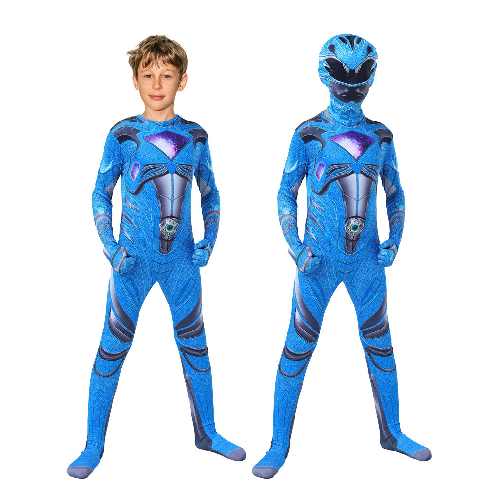 Boys Girls Dragon Rangers Costume Dino Ranger Halloween Cosplay Outfit Helmet Full Set for Age 2-14