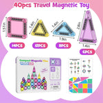 40pcs Mini Magnetic Tiles Colorful Magnetic Building Blocks Set for Kids Educational Toys