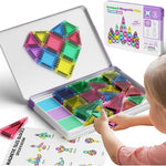 40pcs Mini Magnetic Tiles Colorful Magnetic Building Blocks Set for Kids Educational Toys