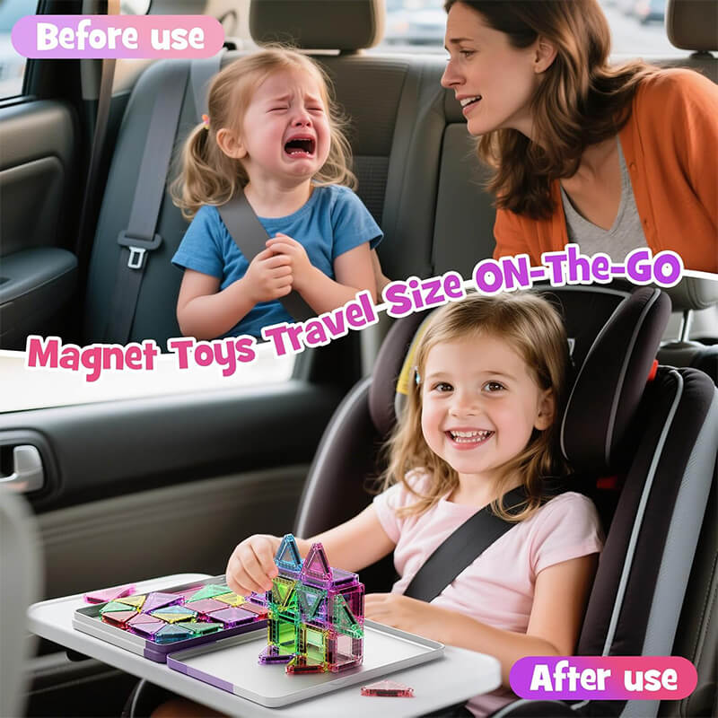 40pcs Mini Magnetic Tiles Colorful Magnetic Building Blocks Set for Kids Educational Toys