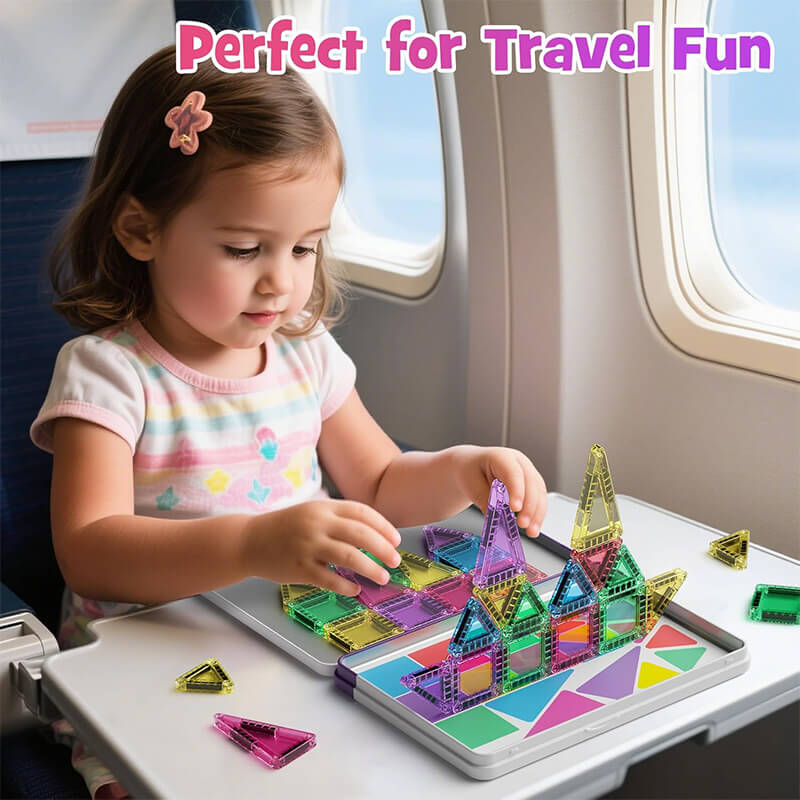 40pcs Mini Magnetic Tiles Colorful Magnetic Building Blocks Set for Kids Educational Toys