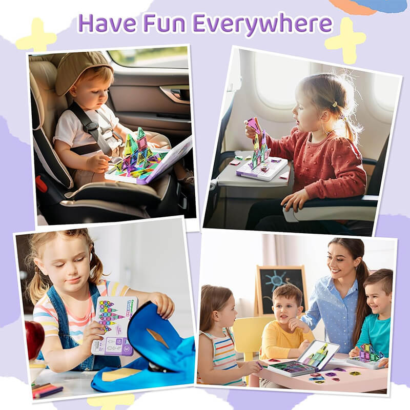 40pcs Mini Magnetic Tiles Colorful Magnetic Building Blocks Set for Kids Educational Toys