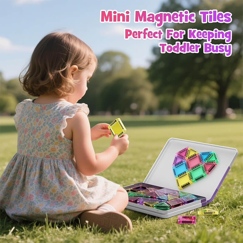 40pcs Mini Magnetic Tiles Colorful Magnetic Building Blocks Set for Kids Educational Toys