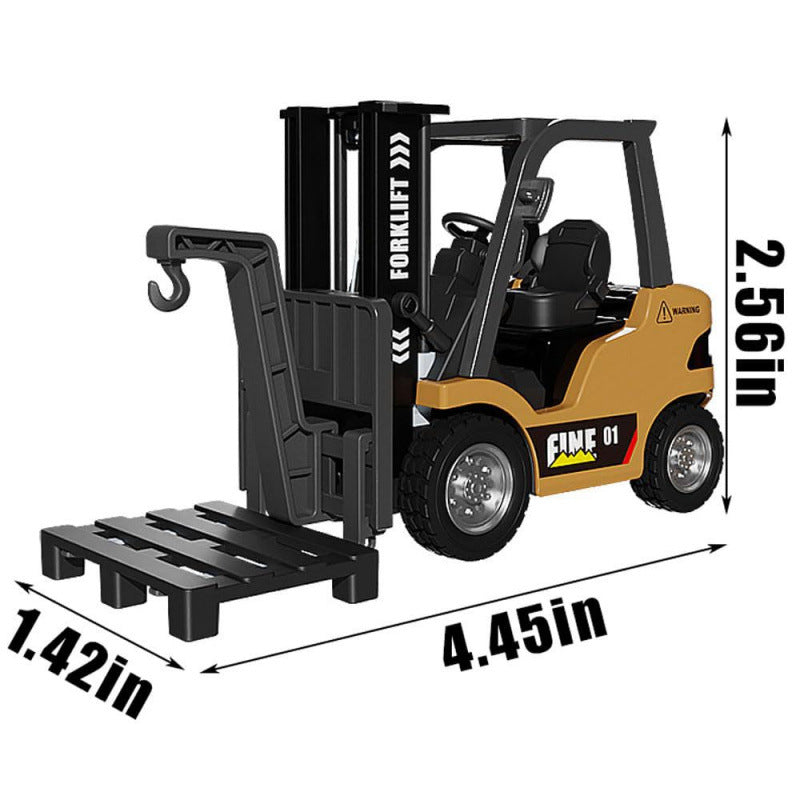 1/64 Mini RC Forklift with Trailer Alloy Simulation Car 2.4G Dual-Mode Remote RC Car