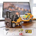 1/64 Mini RC Forklift with Trailer Alloy Simulation Car 2.4G Dual-Mode Remote RC Car