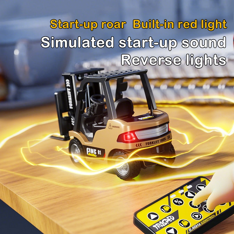 1/64 Mini RC Forklift with Trailer Alloy Simulation Car 2.4G Dual-Mode Remote RC Car