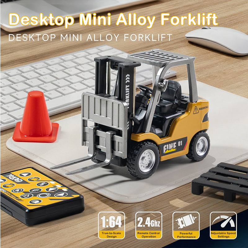 1/64 Mini RC Forklift with Trailer Alloy Simulation Car 2.4G Dual-Mode Remote RC Car