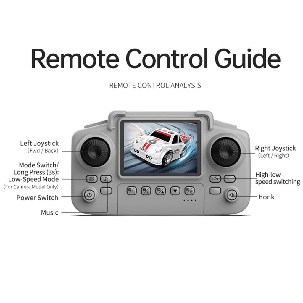 Mini RC Racing Cars with HD Camera Remote Drift Car Multi-Mode Induction Toy for Kids 3+