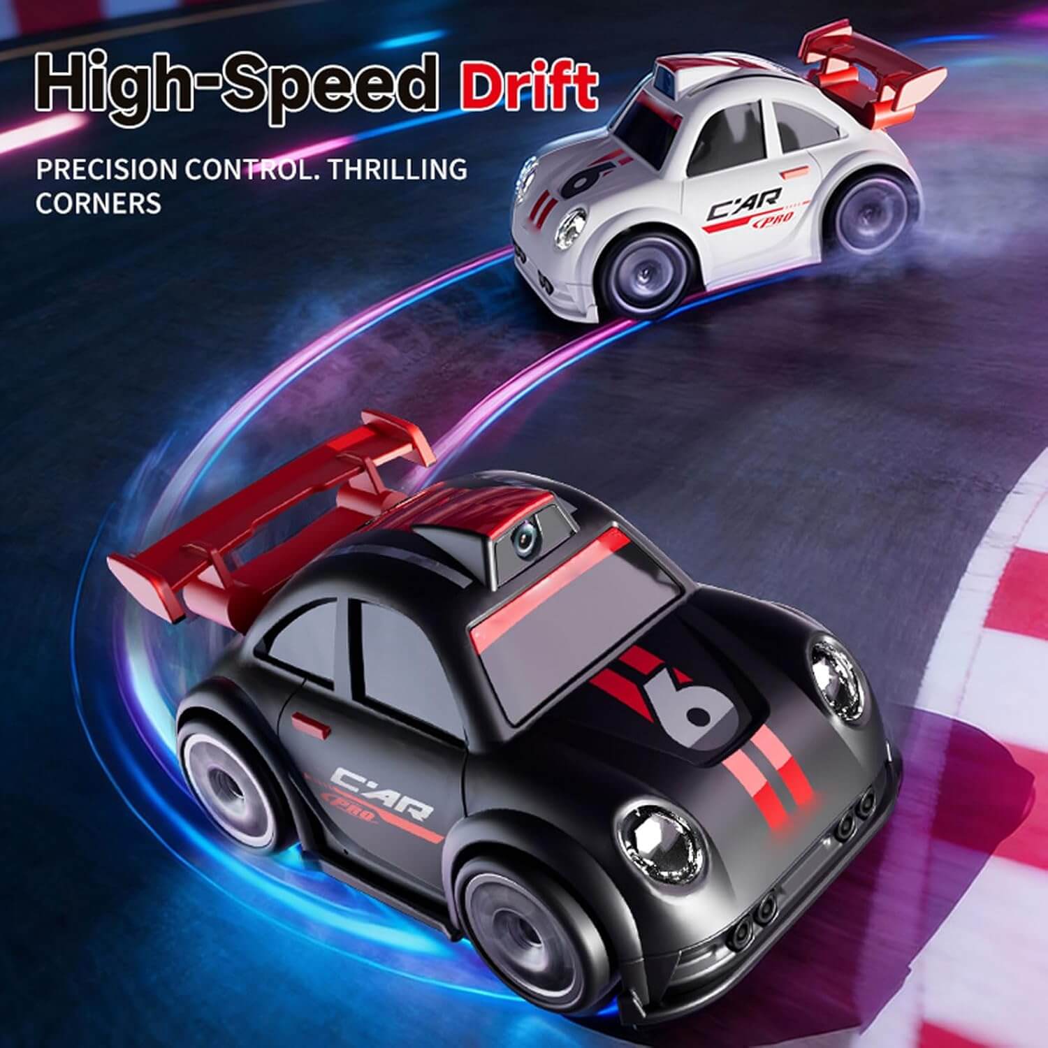 Mini RC Racing Cars with HD Camera Remote Drift Car Multi-Mode Induction Toy for Kids 3+